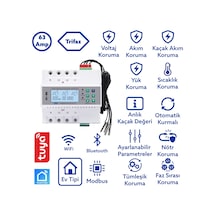 Tomzn Akıllı Trifaz Kaçak Akım Koruma Özellikli Voltaj Ve Akım Koruyucu Röle 63a Wifi Özellikli