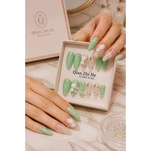 Parlak Lüks Figürlü Takma Tırnak Tırnak Yapıştıcı Hediye 26552504