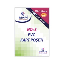 Mapi Kart Poşeti Dikey Pvc No:3 100x135 Şeffaf 910 10 37 Çok Renkli
