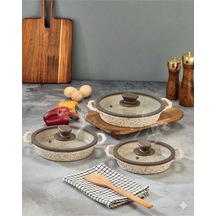 İnci Döküm 18-20-22 Cm Sahan Set Siyah Gümüş