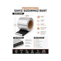 72 Mm X 2 Metre Sakız Sızdırmaz Bant Butil Alüminyum İzolasyon Bandı Su, Nem Ve Hava Sızıntı Tamir Bandı
