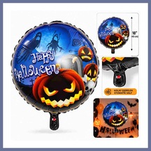 Bezos Balkabağı Desenli Folyo Balon 18 İnç 45 Cm Dlra Çok Renkli