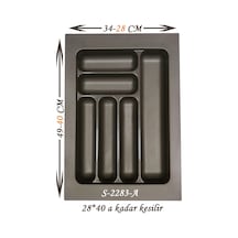 Starax S - 2283 - A Çekmece İçi Plastik Kaşıklık Antibakteriyel Modül 49 x 34 CM 6 Göz 40 CM Antrasit