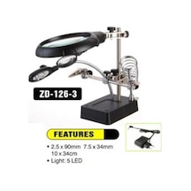Büyüteçli 3. El Kart Tutuculu Havya Standı Zd 126-3 (Mg 16129C)
