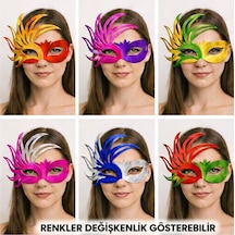 6 Lı Çift Renkli Venedik Karton Parti Maskesi Seti - Kyut-761558 18