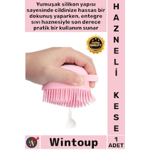 Kese Silikon Masaj Duş Fırçası Sıvı Sabun Haznesi Şampuan Dağıtan Yumuşak Cilt Hazneli Banyo Kesesi Çok Renkli