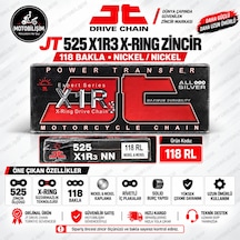 Motosiklet Zinciri 525 X-ring 118 Bakla Nickel Jt X1r3 Güçlendirilmiş Zincir