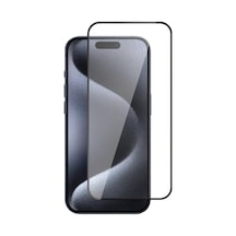 Apple Uyumlu iPhone   15 Pro Max Zore 3d Rika Thtterli Cam Ekran Koruyucu siyah