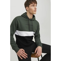 Jack & Jones Erkek Sweat 12233959 Koyu Yeşil-siyah Koyu Yeşil - Siyah