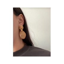 Lunarie Vintage Bej Büyük Damla Küpe Vıp Seri Sallantılı Retro
