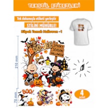 Ütü İle Yapışan Kıyafet Etiketi Köpek Temalı Halloween Serisi Beyaz - Koyu Mavi