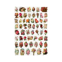 57 Adet Fairycore Çiçek Sticker Seti - Etiket Seti Scrapbook Bullet Journal Çok Renkli