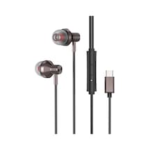 S-link Sl-tpk03 Typec Telefon Uyumlu Metal Siyah Kulak İçi Mikrofonlu Kulaklık Kulak Içi