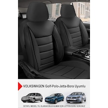 Jet Deri Oto Koltuk Kılıfı- Volkswagen Bora-golf-jetta-polo Uyumlu Siyah