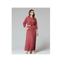Fuat Gürsen Kemerli Elbise Bordo - 715086443 Bordo