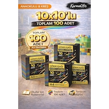 10x10 Lu Gökkuşağı Kazıma Kartonu Seti 100 Adet A4 Kreş Anaokulu Etkinlik Seti