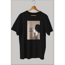 Flood Of Style Kadın Unisex Baskı Detaylı Oversize T-shirt K3 Siyah