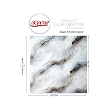 60x60 Cm Kendinden Yapışkanlı Duvar,banyo,tezgah Arası Gri-siyah Mermer-48 Adet 1135-60-48