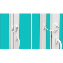 20 Adet Çelik Halatlı Pimapen Pvc Emniyet Çocuk Güvenlik Kilit Beyaz