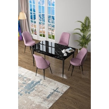 Canisa Concept Zen Serisi 80x132 Mdf Açılabilir Siyah Mermer Desen Masa Takımı Ve 4 Pembe Sandalye Masa Siyah Sandalyeler Pembe Canisa Concept Zen Serisi 80x132 Mdf Açılabilir Siyah Mermer Desen Masa Takımı Ve 4 Pembe Sandalye Masa Siyah Sandalyeler Pembe