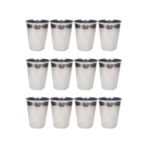 12 Adet Paslanmaz Çelik Krom Bardak 9 X 7,5 X 5,5cm Karışık