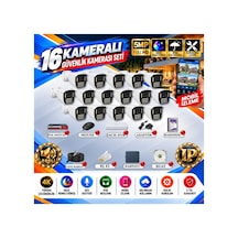16 Kameralı 4k Sesli İp Güvenlik Kamerası Seti 5mp Gece Renkli Görüş 21 Warm Led Poe 421wsp