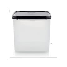 Modüler 4 Litre Bakliyat Ve Çok Amaçlı Kutu Siyah Kapaklı Şeffaf