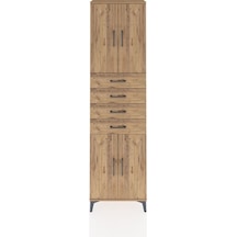 Arges Dolap 3 Raflı 4 Çekmeceli 4 Kapaklı 60x30x221 Çam-çam Çam