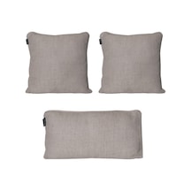 3'lü Özel Tasarım Fitilli Kırlent Kılıfı Bej-393