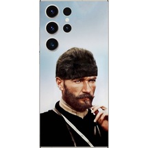 Samsung Galaxy S23 Ultra Uyumlu Şeffaf Kılıf Atatürk 2 Tasarımlı