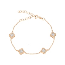 Clover Bileklik 719461 Rose Gümüş