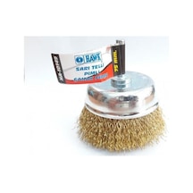Ha10149 Pimli Sarı Tel Çanak Fırça 75 Mm