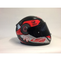 LS2 Rapid Stratus Siyah - Kırmızı - Gri Kask 2 Cam