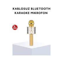 Hubrendy Tekno Karaoke Mikrofonu Bluetooth Usb Aux Girişli Yankı Efektli