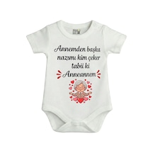 Babylimon Anneanne Temalı Bebek Zıbını, Beyaz, Kısa Kollu, Türkçe Baskılı Beyaz - 823210156 Beyaz