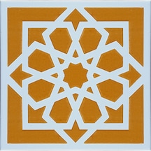 Armada Çini 20x20 Cm Sp 101 Sarı Türk Yıldızı Kütahya İznik Çini