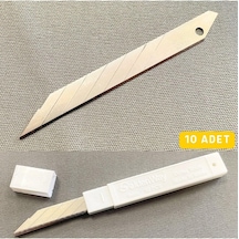 10 Adet Maket Bıçağı Yedek Uç, 30" Eğimli, 9 Mm, Deri El Aleti