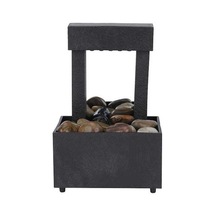 Pazly Usb Led Masaüstü Su Çeşmesi, Taş Dekorlu, Zen Ambiyans, Ofis & Ev Dekoru, Sakin Su Sesleri