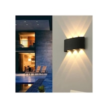 Modern Çift Yönlü Duvar Aydınlatma Led Aplik 10 Watt Desenli Gün Işığı 10 Parça Siyah