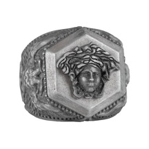 Medusa Motifli 925 Ayar Gümüş Yüzük, Cesur Sembol Yüzük Gümüş