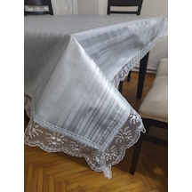 Masa Örtüsü Pvc Dantel Kenar Çizgili Motif