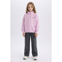 DeFacto Kız Çocuk Wide Leg Bol Geniş Paça Kargo Cepli Eşofman Altı D0744A824AUAR58 Antrasit