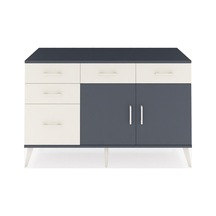 Kronos Konsol 2 Raflı 5 Çekmeceli 2 Kapaklı 132x59x83 Antrasit-antrasit/aytaşı Antrasit/aytaşı
