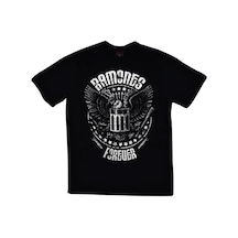 Stoned&Fame Unisex Siyah Ramones Baskılı T-shirt SIYAH