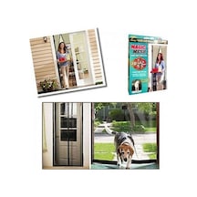 Büro Ev Ofis Yazlık İçin 90x210cm Siyah Mıknatıslı Sistem Kapı Tülü Sinekliği