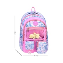 Miço Kids Batik Desenli Peluş Ayıcıklı Kız Okul Çantası Çok Renkli -çok Renkli