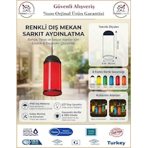 Trendhomm Ağaç Feneri - Dekoratif Bahçe Feneri - Su Geçirmez - Kırmızı