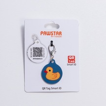 Ducks Desenli Qr Tag Evcil Hayvan Künyesi İsimlik Pet Tag Köpek Künyesi Kedi Künyesi Qr Kodlu Künye Mavi