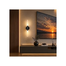 Giveka Dekoratif Led Duvar Apliği Modern Özel Tasarım, Pilli Ve 220v Elektrik İle Çalışan İç Mekân Aydınlatma Siyah - 937276529 Siyah
