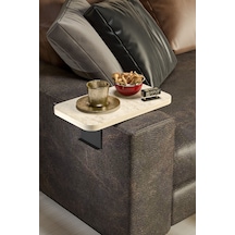 Yan Sehpa Ayarlanabilir Tepsi Dikdörtgen Dekoratif Modern Yatay Dikey Koltuk Sehpası Traverten Ekru